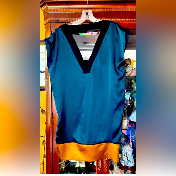 SUE WONG Retro Silk Mini Dress | Small - Picture 6 of 7